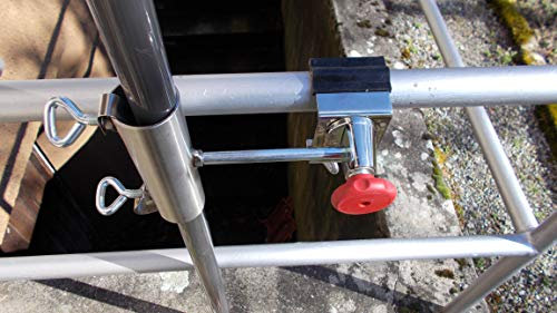 STABIELO NEU - 1 x schirmhalter Balkon - Abstandshalterung - 65 mm Ø Large - 360 ° drehbar - für Stöcke bis 40 mm Ø - vertikal oder horizontal - polierter Edelstahl - V 4 A