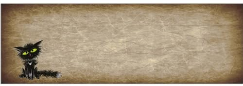 matches21 HOME & HOBBY Teppich Läufer witzige Katze als Küchenteppich - Rutschfester Küchenläufer in 60x180 cm als Flur Brücke - Waschbarer Teppichläufer für Küche, Schlafzimmer, Wohnzimmer