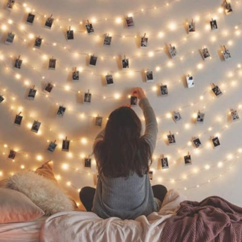 Luci Per Foto Clip Led Luci 6M 40 Led Striscia con Mollette per Decorazione Camere Life Photo Catena Leggera Trasparente Stringa per Appendere Le Immagini String Lights Decorazioni Luminosa Polaroid
