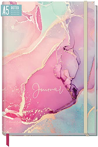 paper&you® dotted Journal A5 mit Gummiband Silky Pink 156 Seiten, Notizbuch gepunktet, Tagebuch - nachhaltig & klimafreundlich