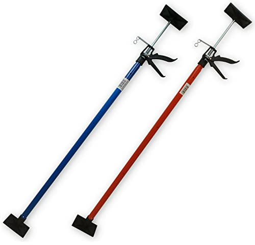 Montagestütze Deckenstütze Teleskopstütze Einhandstütze Zargenspanner 115-290cm 30 Kg Tragkraft (2 Stk., ROT)