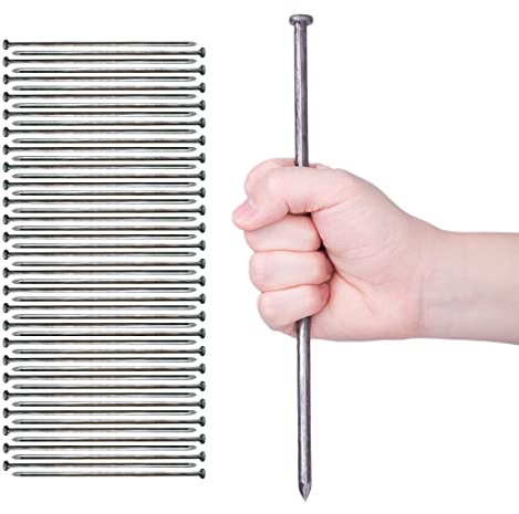 HOT SEAL Landscape Spikes 10 Inch 50 Counts Metal Landscape Edging Anchoring Spikes, Heavy Duty Nails for Artificial Turf Spike, Paver Edging, Timber Carpentry, Weed Barrier, Tent Pegs, More