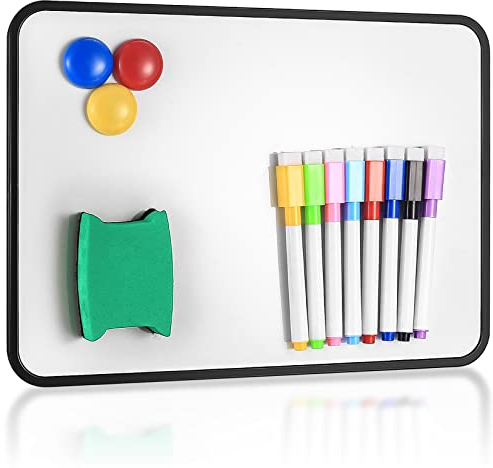 Yibaijia Whiteboard Magnetwand, kleine doppelseitige Whiteboard Trocken abwischbare, A4-Format Magnettafel Magnetwand, mit trocken abwischbaren Stiften, Radiergummi, 30 x 21 cm
