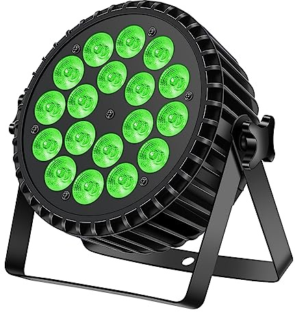 Ukfog 200W 18 LED Par Scheinwerfer 8CH Par LED Licht RGBW+DMX Strobe Sound Aktiv Modus LED Bühnenlichter Strahler Discolicht Partylicht für Hochzeit/Partys/Kirche/Club/DJ-Live-Show（1er-Pack）