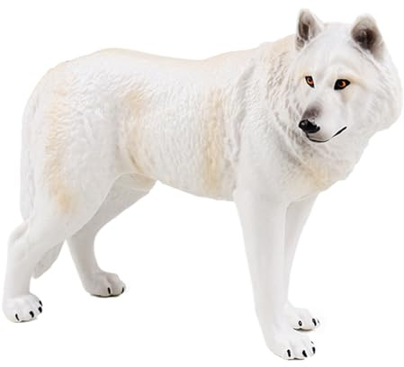 JOKFEICE Tierfiguren: realistischer Weißwolf, Feengarten-Zubehör, Lernspielzeug für Weihnachten & Geburtstag, Tortenaufsatz für Kinder