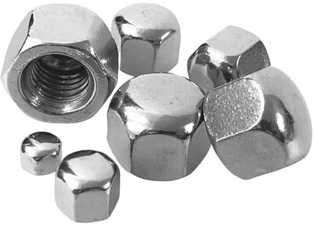 Hutmuttern Sechskantmuttern Kappenmuttern Schraubenmuttern niedrige Form DIN 917 Edelstahl A4 M5 M6 M8 M10 M12 // EHK