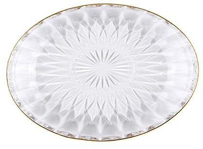 FUNOMOCYA 1Stk Glasschale mit Goldrand klarer Behälter Platten Brotteller Schmuck Fotorequisite aus Glas Dekorativer Behälter Kosmetik Container Lagerregal Ohrringhalter schmücken Weiß