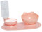 INOOMP Pet Double Feeder Automatic Water Bowl Ear Shaped Bowl Non-slip Base Ideal for Cats Dogs Random Color
