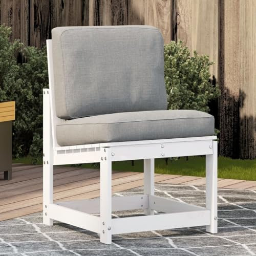ZEYUAN Gartenstuhl Weiß 50,5x55x77 cm Massivholz Kiefer, Gartensessel, Campingstuhl, Terassenstühle, Gartenmöbel, Balkon Stühle, Balkonstuhl - 832616