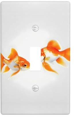 Wandplattenabdeckung mit süßem Goldfisch-Druck, für Küche, Bauernhaus, Schlafzimmer, Badezimmer, Kunst, Lichtschalter-Abdeckung, Dekor
