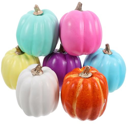 Luxshiny 7pezzi Decorazioni Autunnali Di Zucche Artificiale Per Halloween e Ringraziamento Modelli Realistici Per Feste e Addobbi Casa