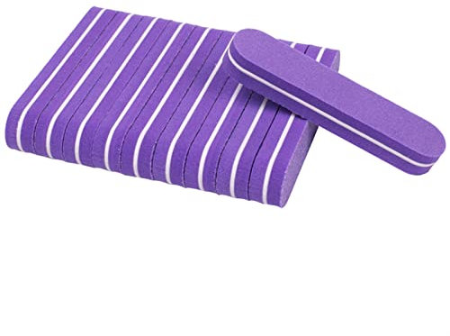 Emery Boards nagelvårdssats med nagelfilbuffert, 200st Mix Color Mini Nagelfil Buffers Svamp 100/180(Blauw)