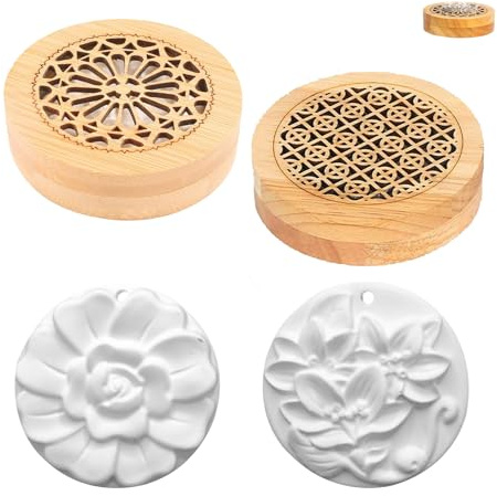 2 Sätze Duftstein Für Ätherische Öle,Duftstein Für Ätherische Öle Diffuser Ätherische Öle Massivholzbox,FüR äTherische öLe Diffuser ätherische mit Schlafzimmer Wohnzimmer Badezimmer