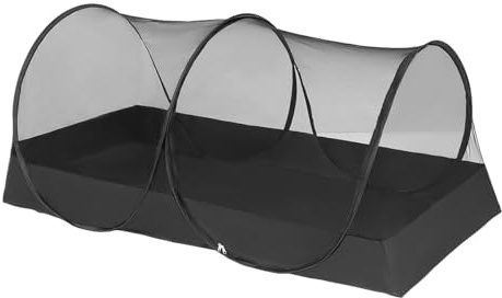 Mengersi Pop Up Mosquito Tent Foldable Portable Mosquito Net for Twin Size Bed,Bed Canopy Mosquito Tent for Bed Camping Travel Patio,Free Installation (Black,1pc)