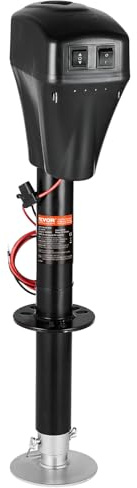 VEVOR Electric Trailer Jack, 5000 lbs, Heavy Duty RV Electric Power Tongue Jack with 2 Way Connector, Manual Crank Handle & Weatherproof Jack Cover, 10-28.3 Lift, for RVs, Trailers & Campers, Black