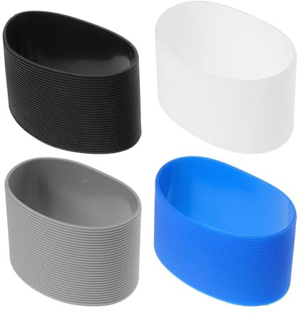 SOLUSTRE 4stücke Hitzebeständige rutschfeste Silikon-flaschenhülle Flexible Schützende Wärmeisolierung Für Trinkbecher Und Wasserflaschen Vielseitig Einsetzbar Hitzebeständig Elastisch Farb