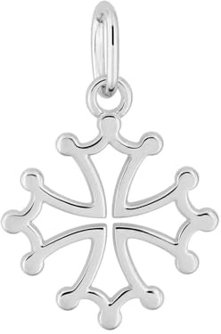 Bijouxenvogue Pendentif Argent Rhodié Croix Occitane