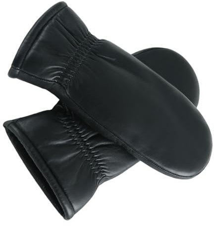 DEARMAMY Herren Lederhandschuhe Mit Warmem Futter Aus Lammfell Extra Dicke Winterhandschuhe Für Erwachsene Für Kaltes Wetter Und Outdoor Aktivitäten