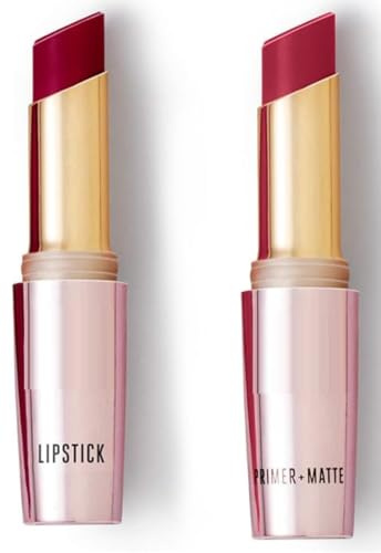 Primer+Matt.e Lipstick Deep Wine (Matt.e) & Primer+Matte Lipstick Berry Base (Matte)