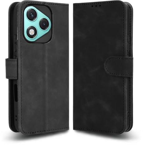 HAOYE Funda para Huawei Honor 400 Lite 5G, Funda Tapa Libro Movil Carcasa PU Cuero Case Cover con [Protección Completa] [Ranura Tarjeta][Función Soporte], Negro