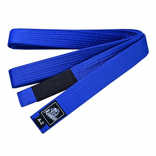 Revansh Brazilian Jiu-Jitsu BJJ Belt – Durable Poly-Cotton Martial Arts Belt for Training & Competition (Blue, A1)
