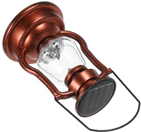 Veemoon Solarbetriebene Vintage Kerosinlampe Wasserdichte Campinglaterne Für Außenbereich Tragbare Solarlampe Für Garten Und Camping Nostalgisches Design Kupferfarbe
