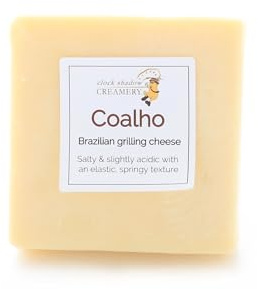 Coalho Brazilian Grilling Cheese | 8 oz Piece | Authentic Queijo Coalho for Grilling & Frying | Firm, Mild & Perfectly Searable Cheese for Churrasco, Skewers & Snacking (2-Pack)