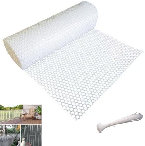 Malla de alambre de pollo de plástico ABS, valla de aves de corral, alambre hexagonal para jardinería, red de barrera de construcción, manualidades de marco de pollo, red floral (blanco, 40 cm x 3 m)