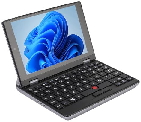 7in Tiny Laptop, CPU a 2,5 GHz, 12 GB DDR4, USB3.0, Telecamera HD Trasparente, Touch Screen, Corpo Metallico, Piccolo e Portatile, (512GB Spina Europea)