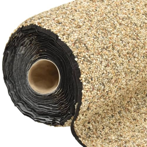 Steinfolie Natur-Sand 200x40 cm - wasserdichte Teichfolie aus PP-Vlies mit wasserfestem Kleber - Ideal für Brunnen & Teichzubehör