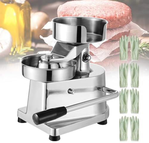 Pressa per Hamburger, Macchina per Hamburger Manuale da 4″/5″/6″, pressa per Hamburger per Carne, Macchina per la Formazione di Hamburger per Uso Commerciale e Domestico (10 cm)