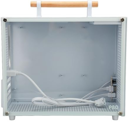 Lazmin112 Boîtier Mini Matx, Boîtier Pc de Jeu Compact Transparent, Interface USB 3.0 Type C 15,5 L en Acier Solide, avec Poignée en Bois, Prend en Charge la Carte Mère Matx/Itx