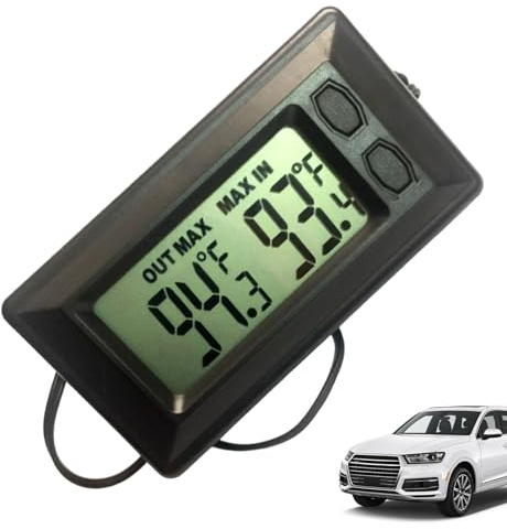 Thermomètre de température, thermomètre de voiture, portable ABS Mini LCD numérique intérieur extérieur numérique pour voiture à domicile