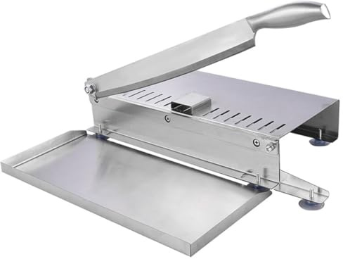 KITANDOVE Trancheuse Manuelle Inox pour Viande et Légumes Ergonomique Coupe Bœuf Poulet Poisson Adaptée Cuisine Maison et Professionnelle