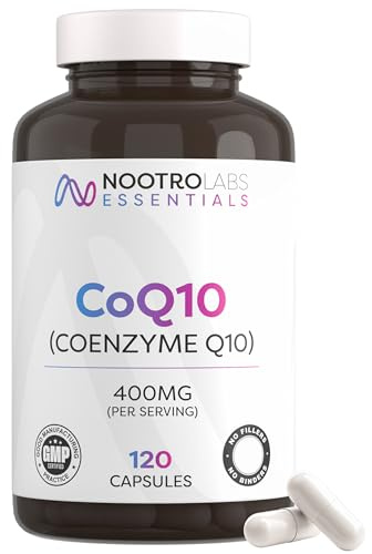 CoQ10 Supplement with Magnesium & B Vitamins, 400mg Ubiquinone CoEnzyme Q10 High Strength Capsules for Energy, Cardiovascular Function & Daily Vitality Support, (60 Servings, 2 Month Supply)