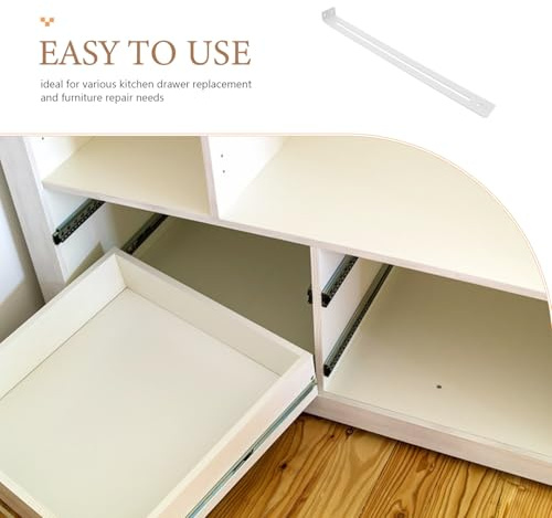 NUOBESTY Kit de Soporte para Reparación de Cajones de Cocina 2 Piezas de Acero Resistente Soporte Inferior para Guías y Deslizadores Accesorios de Montaje para Muebles y Cómodas