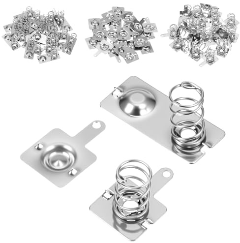 DOPENSPI Lot de 72 plaques de ressort de batterie, fer négatif, positif, 2 tailles, plaques de contact de conversion AAA, pour télécommandes, chargeurs de batterie électroniques