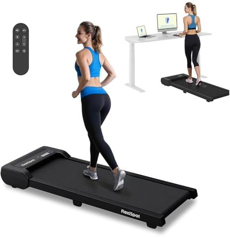 FlexiSpot Cinta de Correr, Cinta de Andar Eléctrica Cintas de Correr Silenciosas 1-6km/h, Portátil 2 en 1 con Mando a Distancia y Pantalla LED Carga de 120kg para Casa y Oficina-Negro