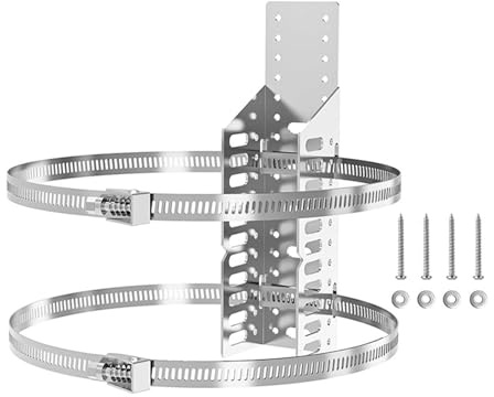 Soporte de pared para tanque de expansión, soporte térmico para tanque con soporte de poste, soporte de nitrógeno y propano para poste de 5 galones de 13 pulgadas de diámetro, soporte de equipos