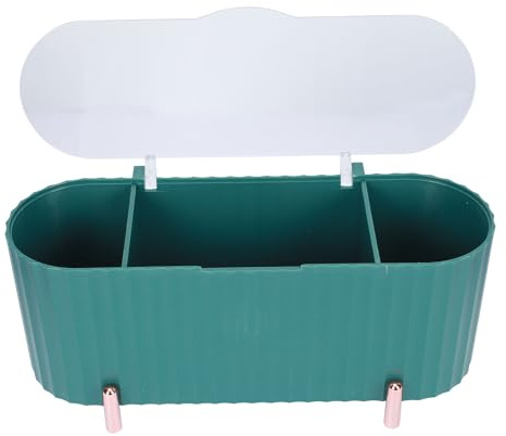 VICASKY Contenitore Portaoggetti Trucco Coperchio, Organizer per Dischetti di Cotone e Cotton Fioc, Scatola Compatta Trasparente per Conservazione Cosmetici da Casa