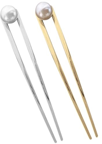 Baguettes à Cheveux Vintage en Alliage, 2 Pièces, Or Argenté | Style Classique et Délicat, Maintien Solide du Chignon, pour Femmes et Filles Lors de Fêtes ou Bals Costumés