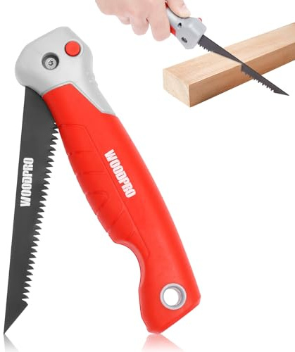 Handsåg vikbar SK5-sågblad liten fällsåg 13 cm bärbar grensåg trädsåg med halkfritt handtag träbearbetningsverktyg för trädstammar grenar gipsskivor