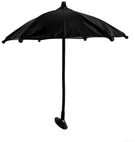 Phone Sunshade Umbrella, 360° Flexible Suction Cup Stand with Anti-Glare Cover for Car Windshield, Portable Outdoor Shade(Black)