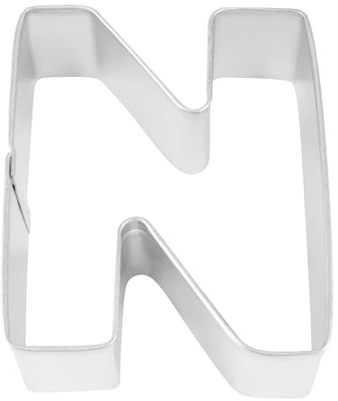 R&M Letter N Cookie Cutter in Durable, Economical, Tinplated Steel