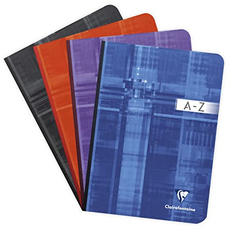 Clairefontaine 9549C - Adressbuch / Kladde DIN A5 14,8x21 cm, mit Softcover, 96 Blatt kariert 90g, farbig sortiert, 1 Stück