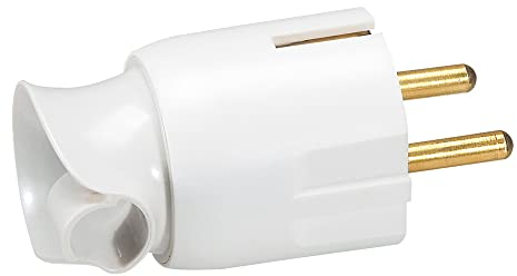 Legrand - Fiche mâle avec terre plastique - orientation du câble 360° - blanc