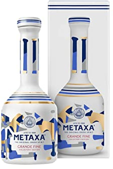 Metaxa Grande Fine in der Collector’s Edition mit 40% vol. | Hochwertiger Brandy aus Griechenland in ikonischer Porzellanflasche | für Metaxa-Liebhaber (1 x 0,7l)