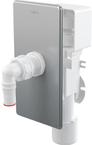 AlcaPlast APS3P Unterputz Gerätesiphon mit Rohrbelüfter Abwasseranschluss für Waschmaschine, Spülmaschine, Wärmepumpentrockner