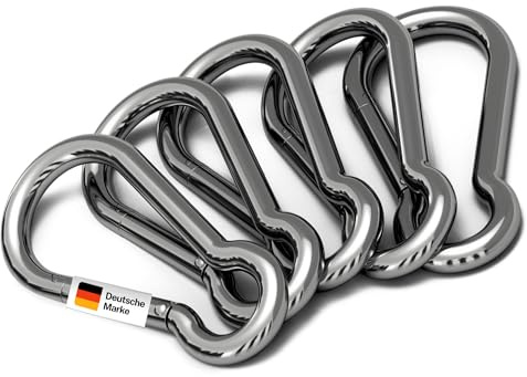 everlar Karabinerhaken klein 5mm I 5 STK. I Mini Karabiner, Carabiner | Robust & langlebig I Sicheres & einfaches Befestigen I Schlüsselanhänger I Für Schlüssel, Hundeleine, Flaggen u.v.m.