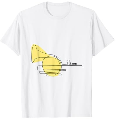 Horn One-Line Musiker Design Sinfonie-Orchester Waldhorn T-Shirt